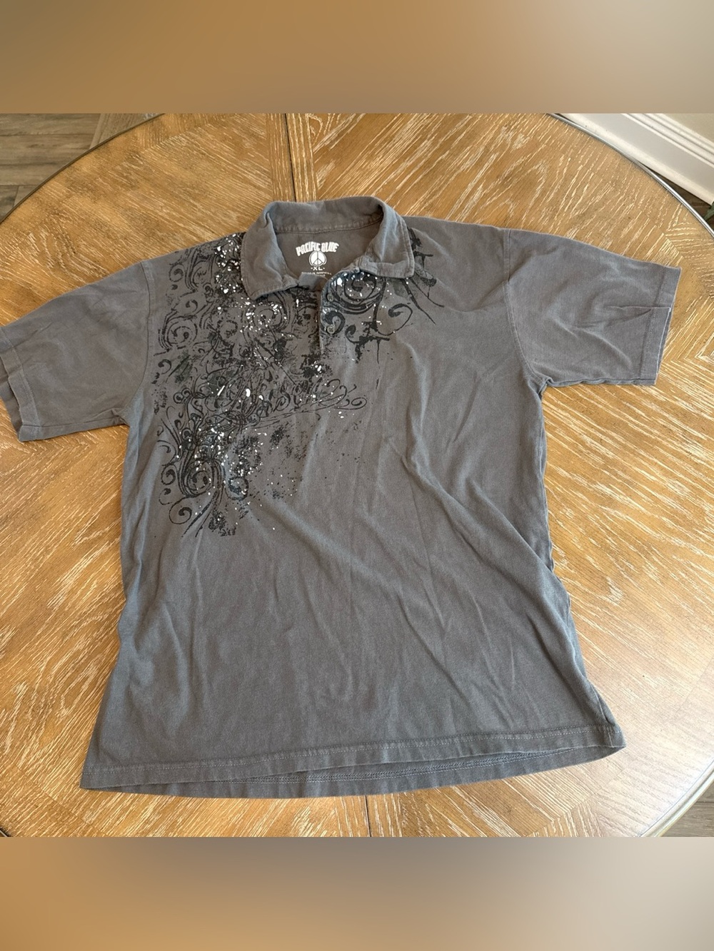Pacific Blue vintage Embellished Polo Shirt